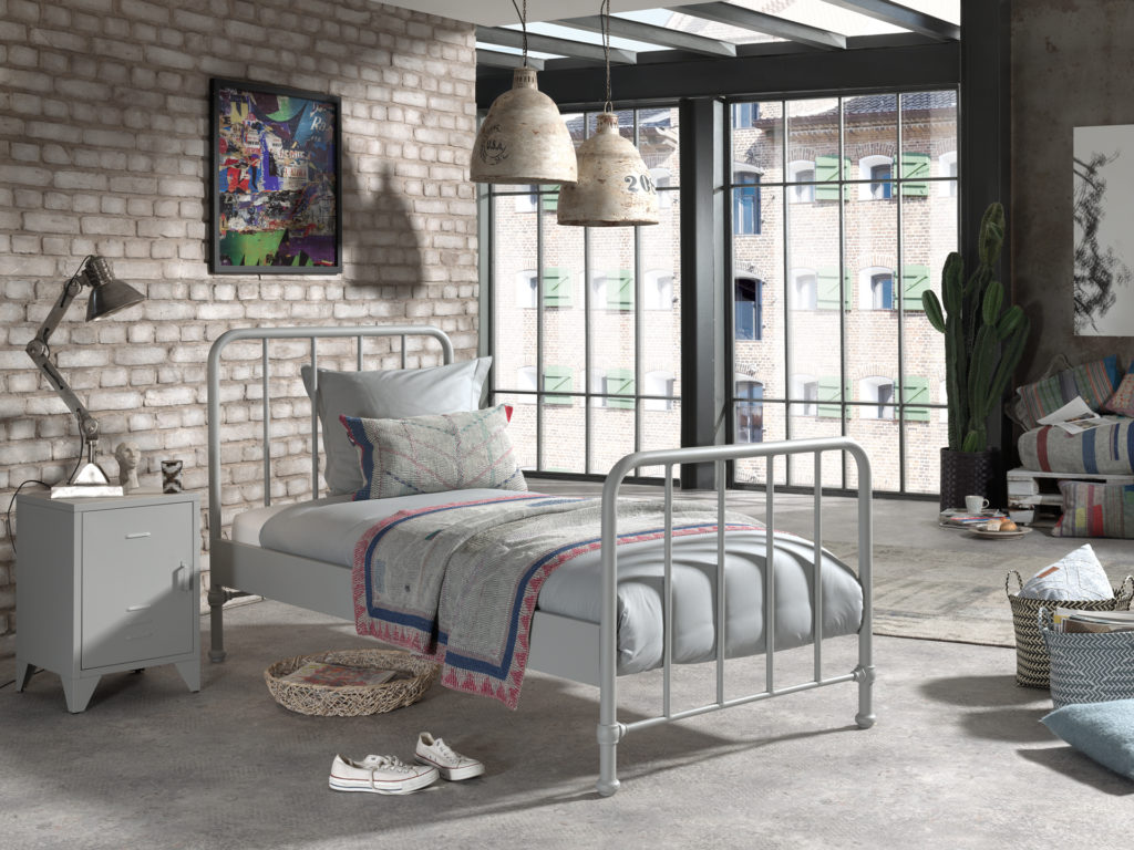 Deze BRONXX-combinatie bestaat uit het grijze BRONXX bed (90x200cm) met het bijhorende nachtkastje in het grijs. - Afbeelding 6