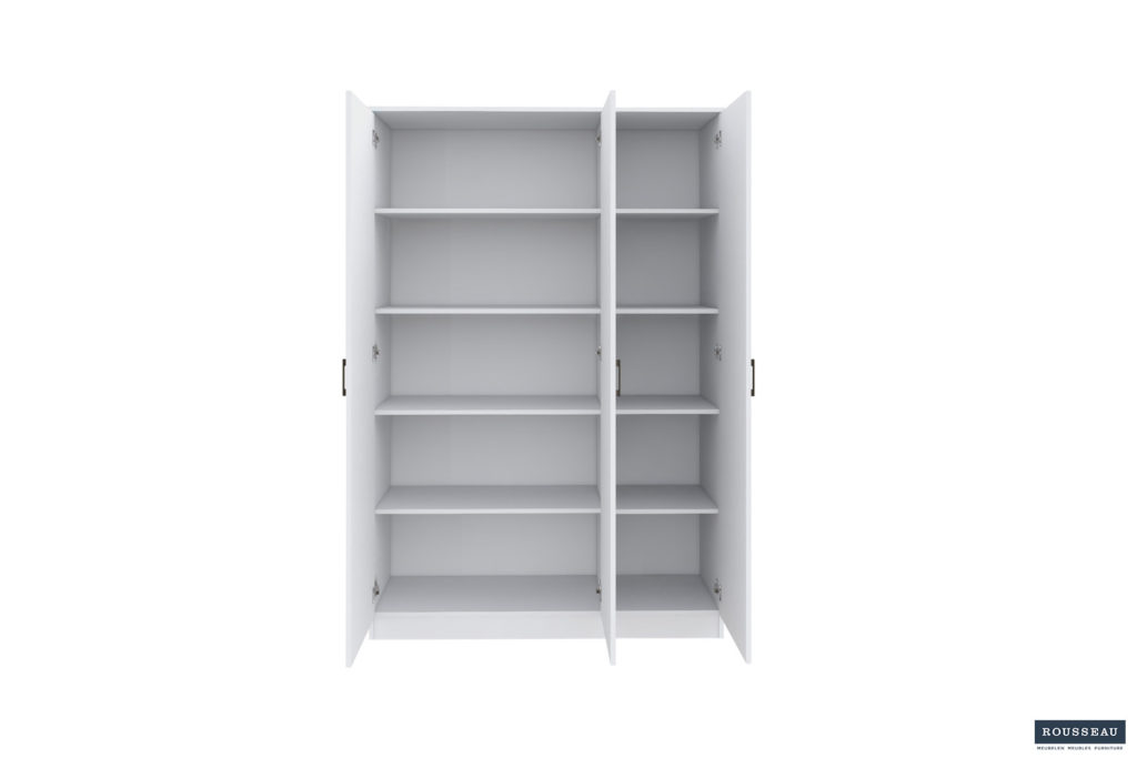 Opbergkast 'Ray' 3 deuren en 4 legplanken Wit (2c) - Afbeelding 6