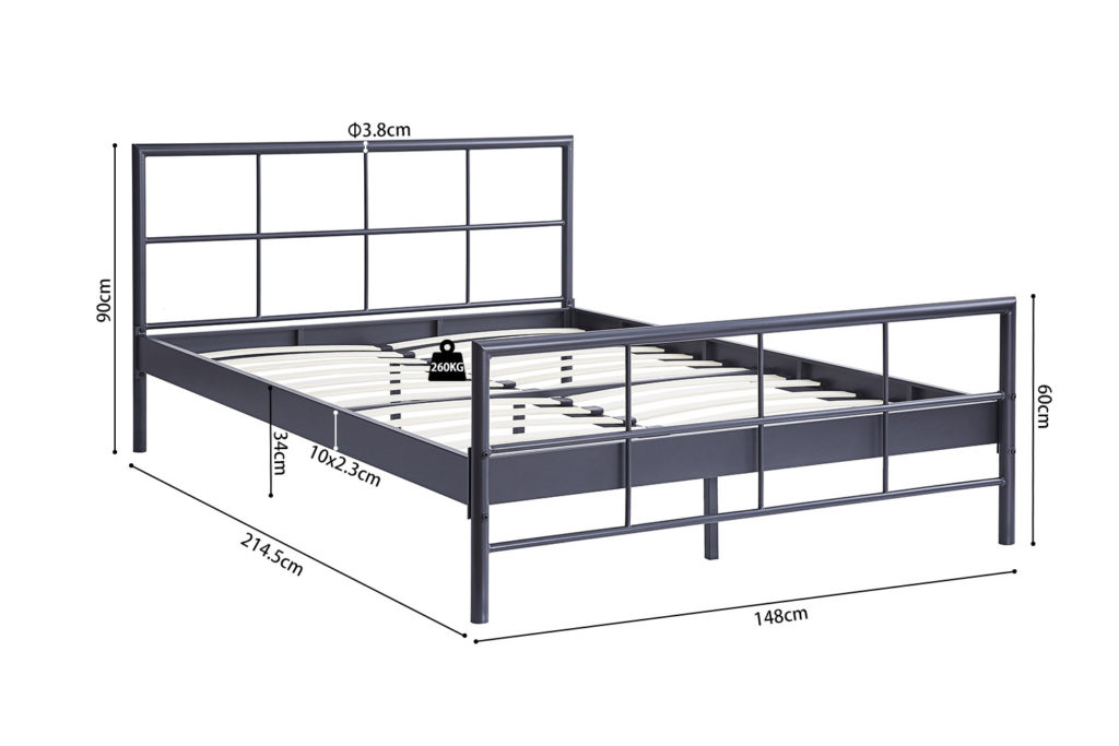 Bed 'Davy' 140x200 Metaal Donkergrijs (2c) - Afbeelding 6