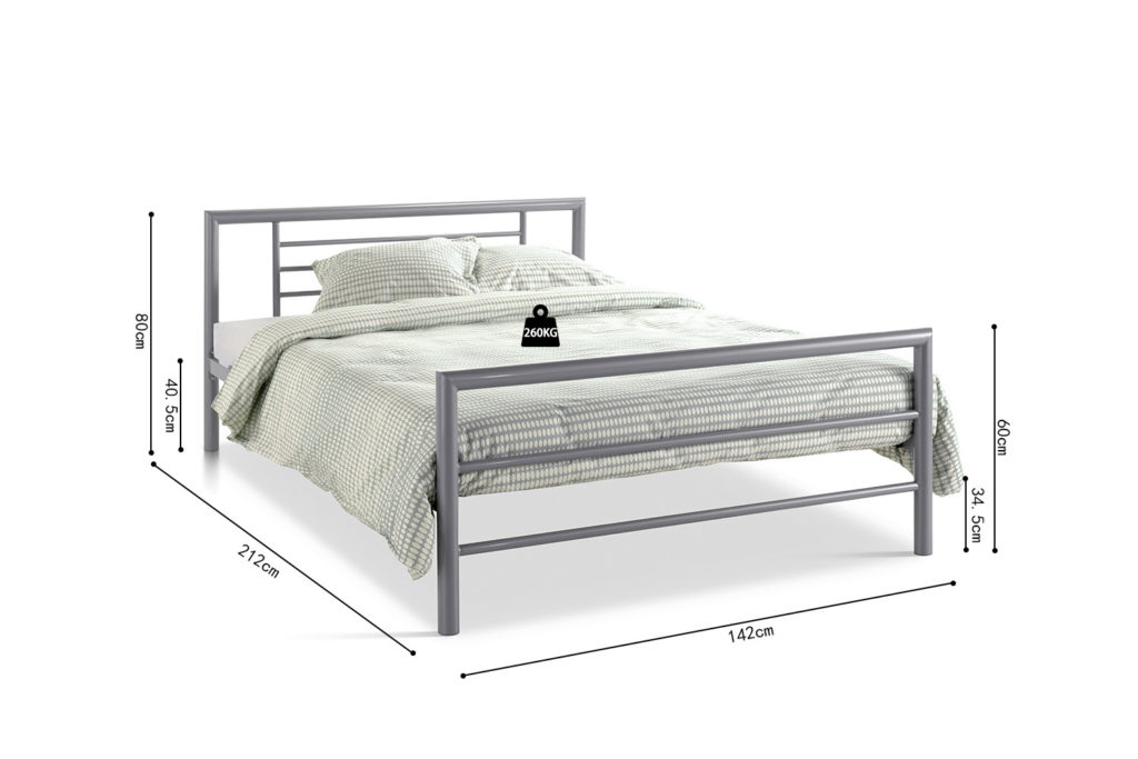 Bed 'Sandro' 140x200 met lattenbodem Grijs  (2c) - Afbeelding 7