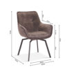 Stoel 'Modest' Draaibaar Fluweel Taupe (1 per doos) - Afbeelding 7