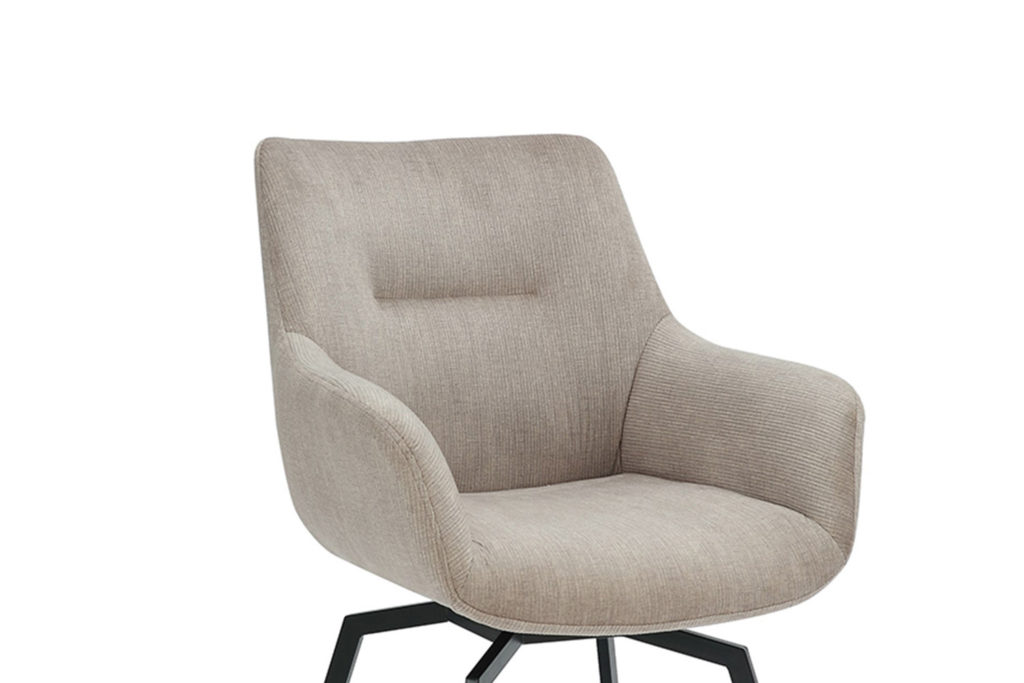 Stoel 'Modest' Draaibaar Ribfluweel Beige (1 per doos) - Afbeelding 7