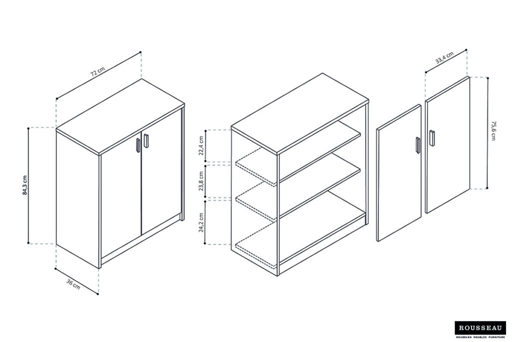 Commode 'Space' 2 deuren Sonoma (1c) - Afbeelding 7