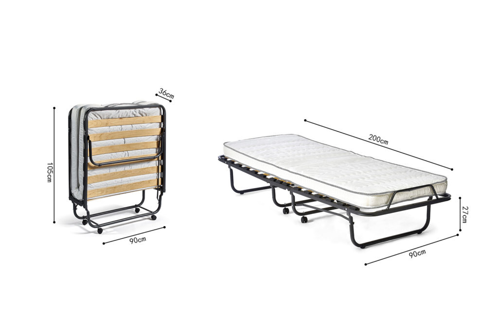 Opvouwbaar bed 'Bruxelles' 90x200 cm metaal (1c) - Afbeelding 7