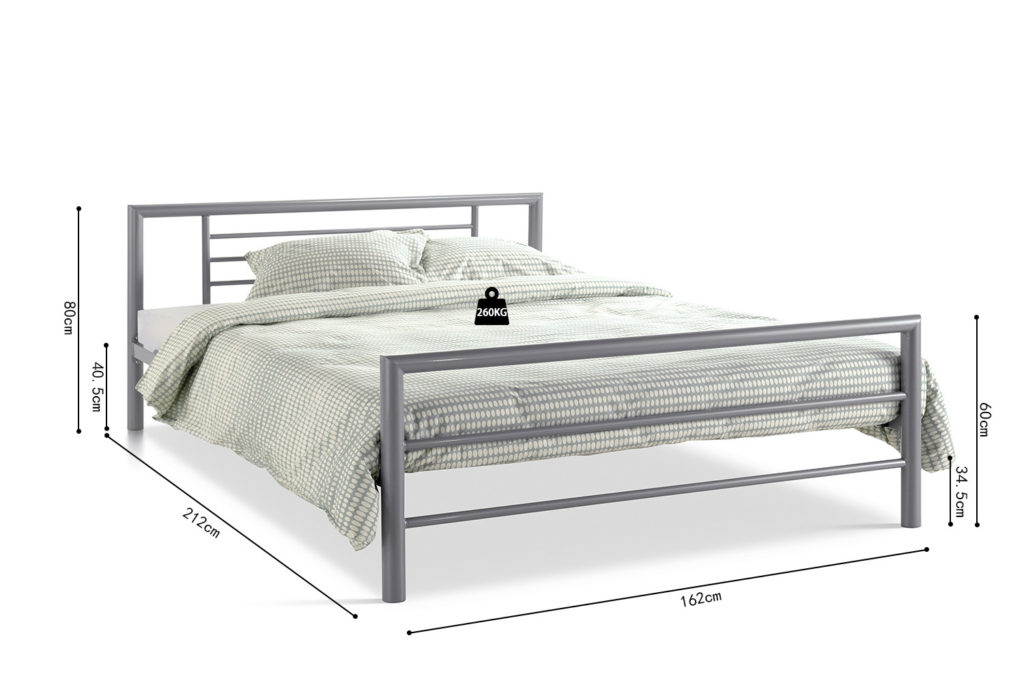Bed 'Sandro' 160x200 met lattenbodem Grijs (2c) - Afbeelding 7