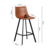 Counterstoel 'Ozan' PU Cognac (2 per doos) - Afbeelding 8