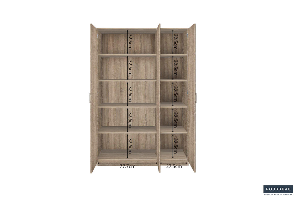 Opbergkast 'Ray' 3 deuren en 4 legplanken Sonoma (2c) - Afbeelding 8