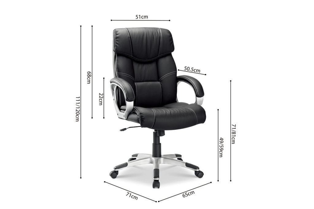Bureaustoel 'Dali' PU Zwart (1c) - Afbeelding 8