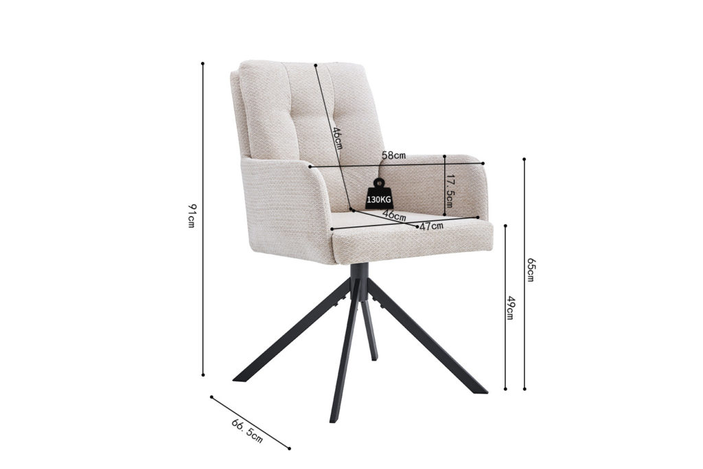 Stoel 'Granada' Draaibaar Beige (2 per doos) - Afbeelding 9