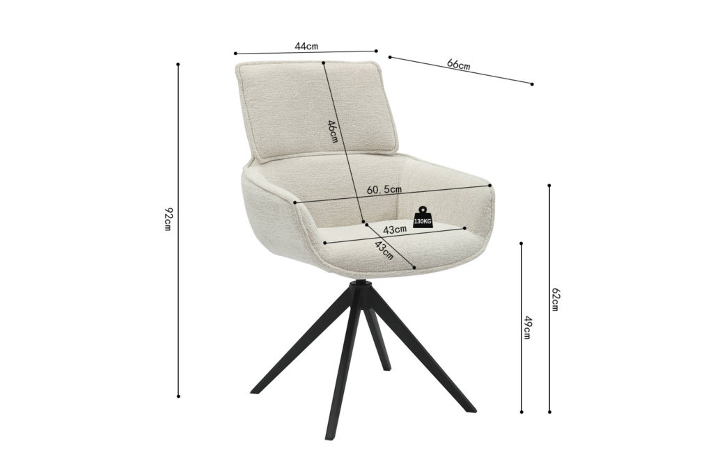 PROMO - Stoel 'Arasa' Draaibaar Beige (1 per doos) - Afbeelding 10