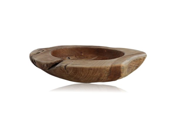 Fruitschaal large (Behandeld met Bijenwas) - ø38-45x15 - Naturel - Teak