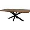 Rechthoekige salontafel Zurich - 130x75x44 - Naturel/zwart - Acacia/metaal