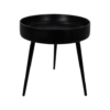 Bijzettafel Ventura - ø40 cm - zwart - mangohout/ijzer