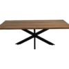 Rechthoekige salontafel Zurich - 130x75x44 - Naturel/zwart - Acacia/metaal - Afbeelding 2