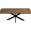 Rechthoekige salontafel Zurich - 130x75x44 - Naturel/zwart - Acacia/metaal - Afbeelding 3
