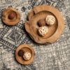 Fruitschaal medium (Behandeld met Bijenwas)- ø28-35x10 - Naturel - Teak - Afbeelding 5