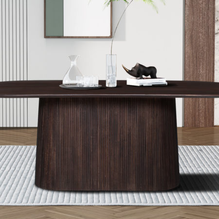 Tafel 'Miguel' 230 cm Ovaal Mango hout Donkerbruin (2c)