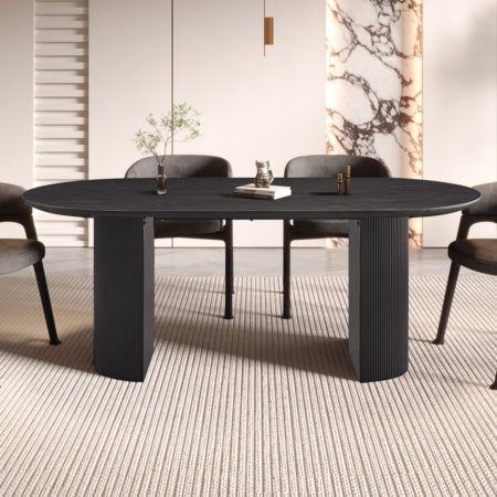 Tafel 'Lagos' 200 cm Ovaal Decor Donkerbruin  (2c)