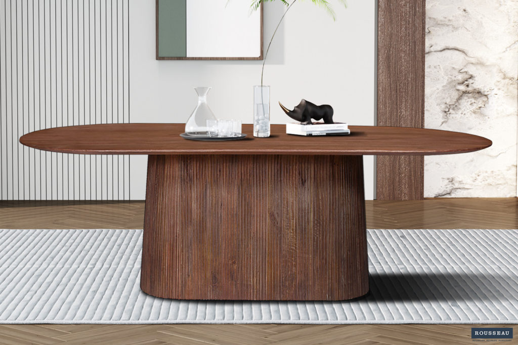 Tafel 'Miguel' 230 cm Ovaal Mango hout Lichtbruin (2c)