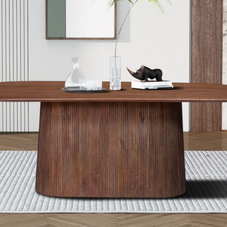 Tafel 'Miguel' 230 cm Ovaal Mango hout Lichtbruin (2c)