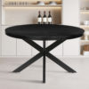 Tafel 'Maria' 130 cm Rond Mango hout Zwart (2c)