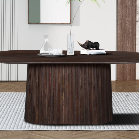 Tafel 'Miguel' 200 cm Ovaal Mango hout Donkerbruin (2c)