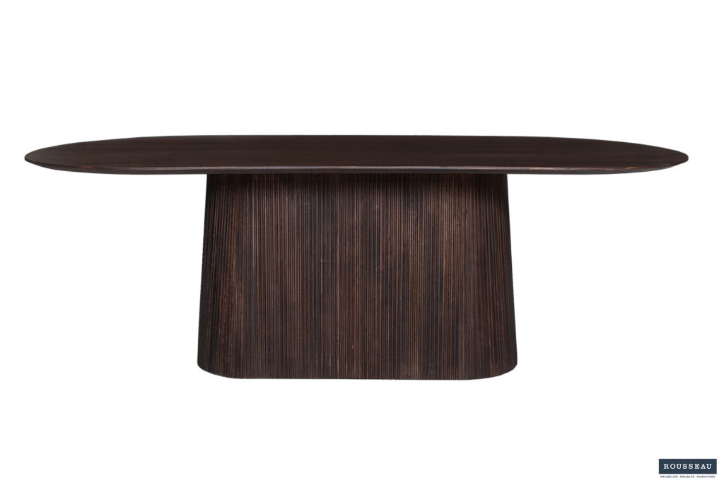 Tafel 'Miguel' 230 cm Ovaal Mango hout Donkerbruin (2c) - Afbeelding 2