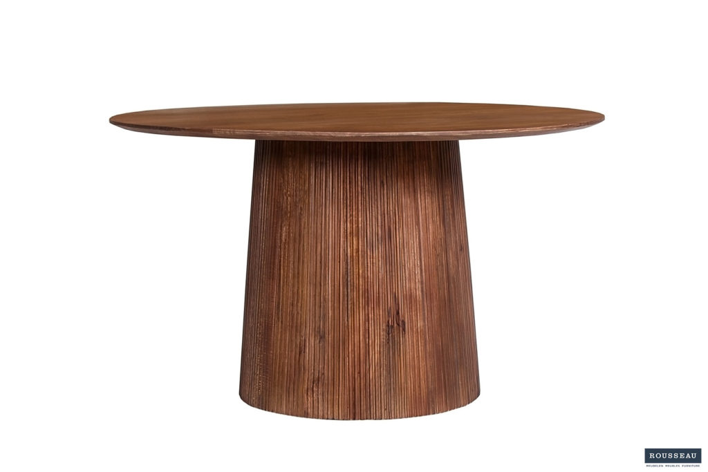 Tafel 'Miguel' 130 cm Rond Mango hout Lichtbruin (2c) - Afbeelding 2
