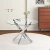 Tafel 'Lasi' 120 cm Rond Glas, Poten Chroom (2c) - Afbeelding 2