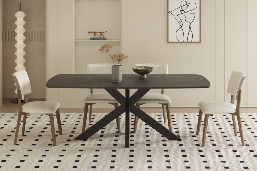 Tafel 'Apollo' 180 cm Deens Ovaal Steen Zwart (2c) - Afbeelding 2