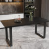 PROMO - Tafel 'Nicola' 180 cm Rechthoekig Mango hout zwart (2c) - Afbeelding 2