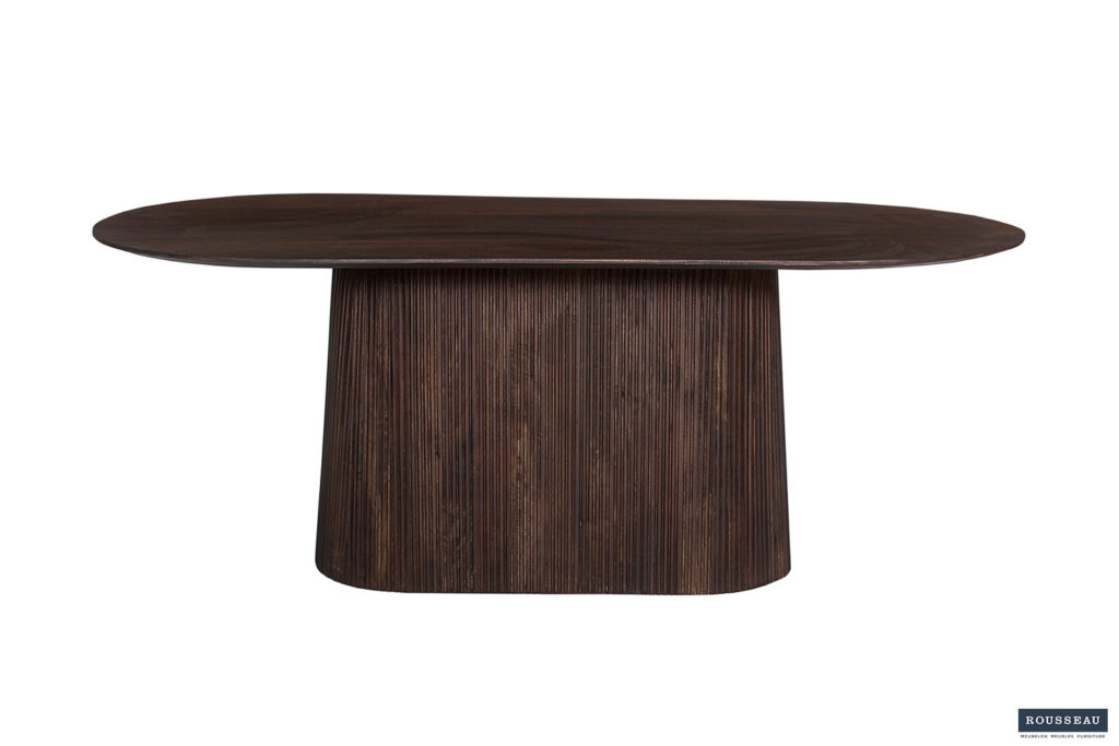 Tafel 'Miguel' 200 cm Ovaal Mango hout Donkerbruin (2c) - Afbeelding 2
