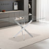 Tafel 'Lasi' 160 cm Glas, Poten Chroom (2c) - Afbeelding 2