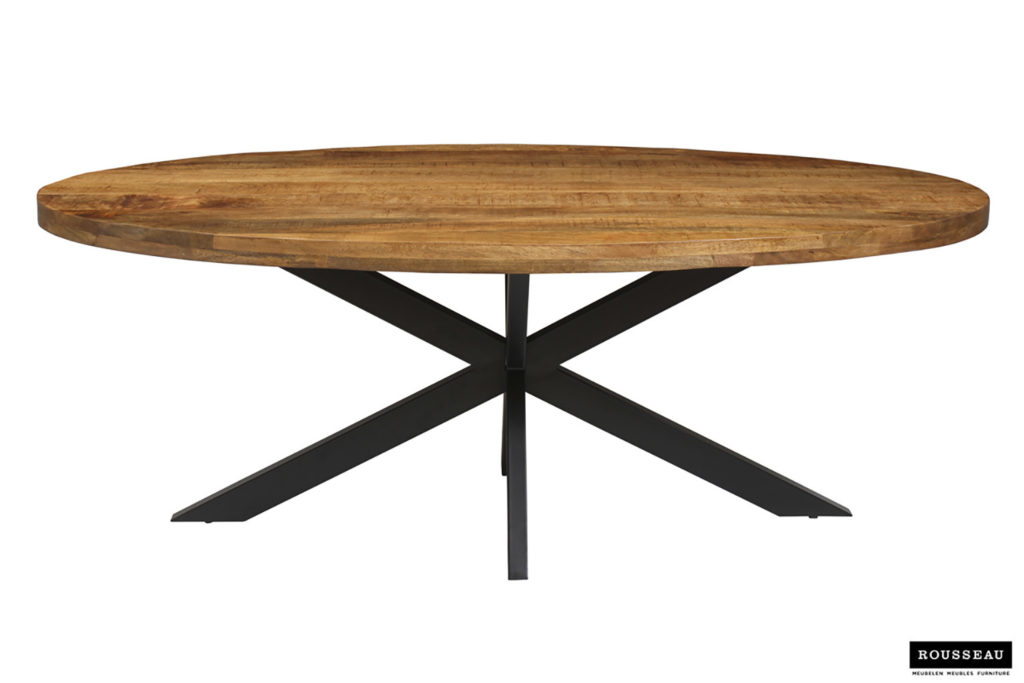 Tafel 'Alexa' 200 cm Ovaal Mango hout (2c) - Afbeelding 2