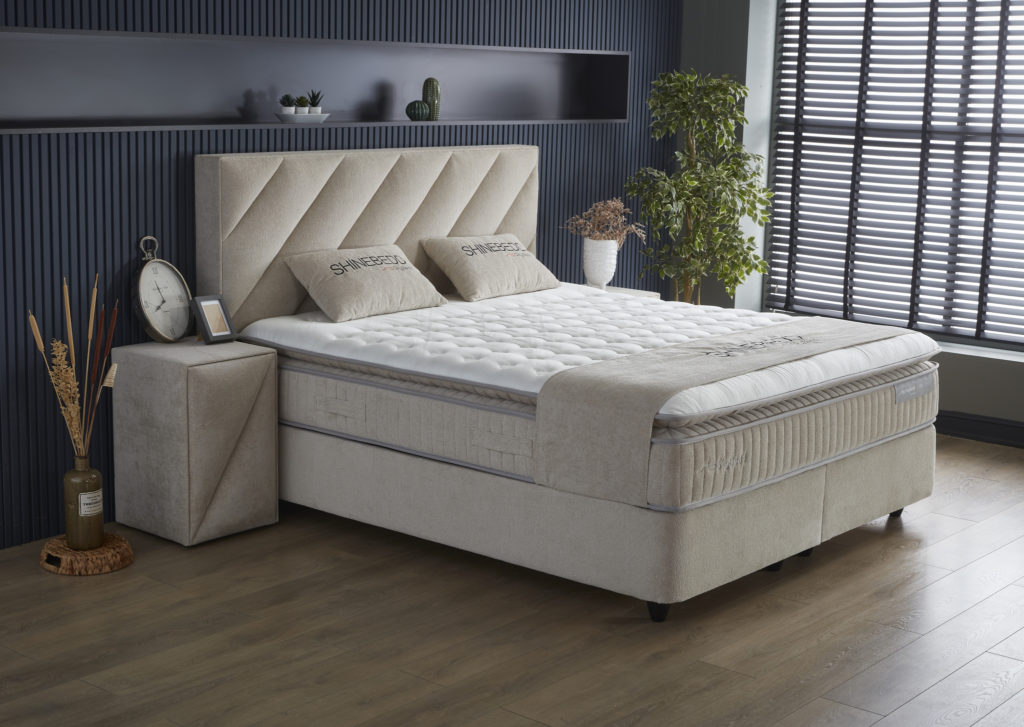 Opbergboxspring Shinebedd Beige 180x200 - Afbeelding 2