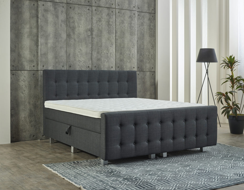 Opbergboxspring Shurgard Antraciet 180x200 - Met voetbord - Afbeelding 2