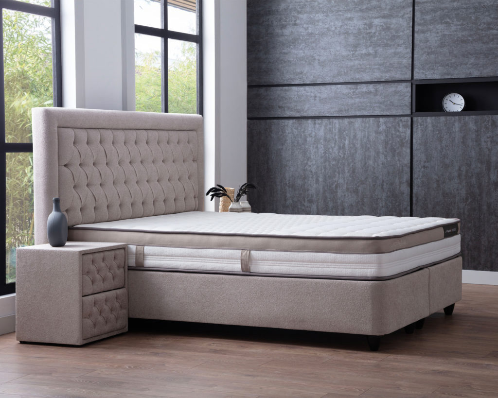 Boxspring Vida Velvet Beige 140x200 - Afbeelding 2
