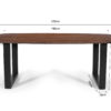 Tafel 'Tommy' 220x100 cm Deens Ovaal U-Poot Mango hout Bruin (2c) - Afbeelding 12