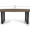 Tafel 'Tommy' 220x100 cm Deens Ovaal U-Poot Mango hout Tabaco (2c) - Afbeelding 12
