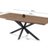 Uitschuifbare tafel 'Kos' 160-200 cm Donkerbruin (2c) - Afbeelding 15