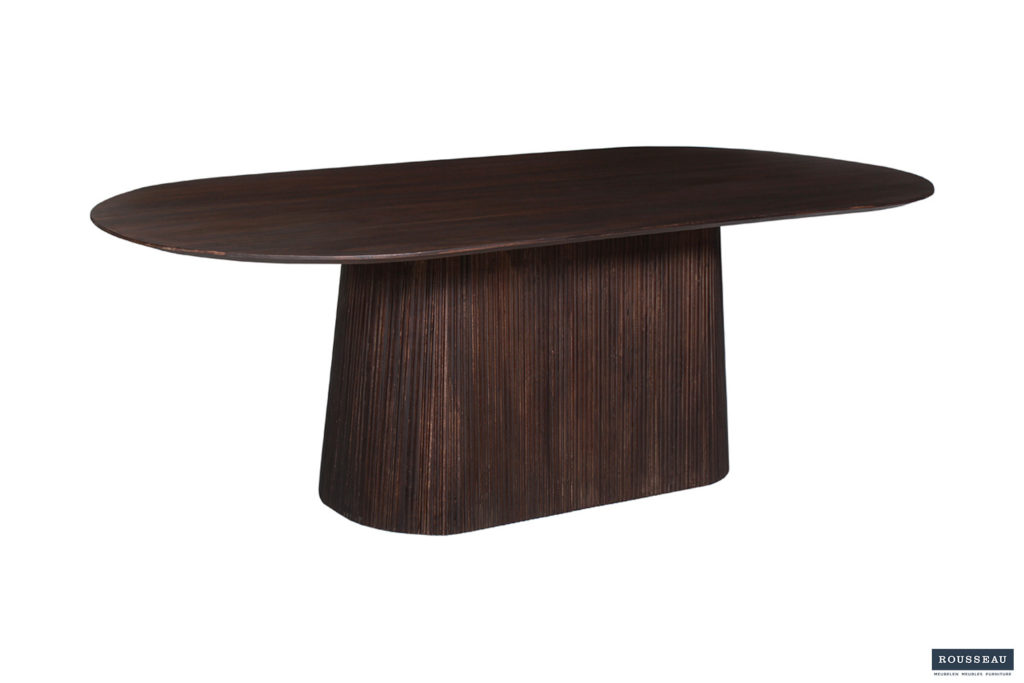Tafel 'Miguel' 230 cm Ovaal Mango hout Donkerbruin (2c) - Afbeelding 3