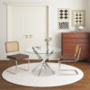 Tafel 'Lasi' 120 cm Rond Glas, Poten Chroom (2c) - Afbeelding 3
