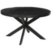 Tafel 'Maria' 130 cm Rond Mango hout Zwart (2c) - Afbeelding 3
