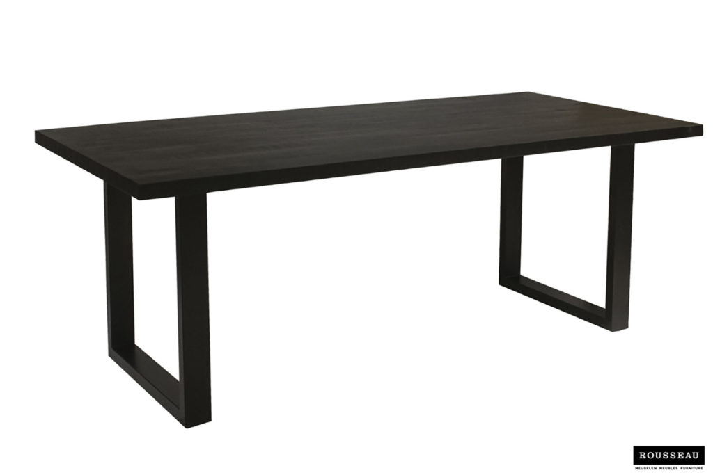 PROMO - Tafel 'Nicola' 200 cm Rechthoekig Mango hout zwart (2c) - Afbeelding 3