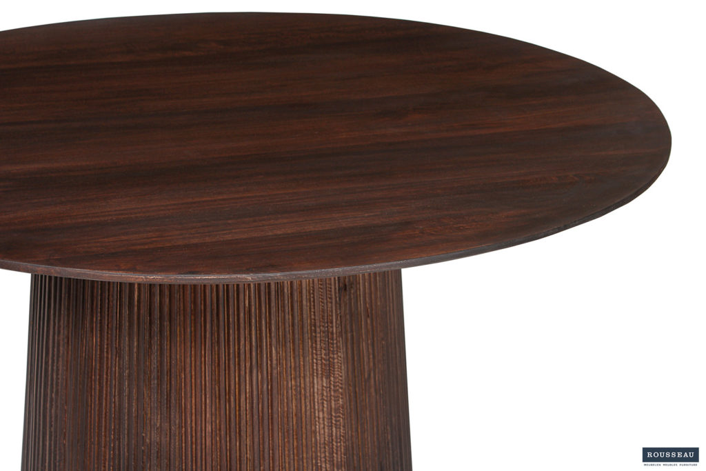 Tafel 'Miguel' 130 cm Rond Mango hout Donkerbruin (2c) - Afbeelding 3