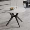 Tafel 'Apollo' 110 cm Rond Glanzend Steen Snow Wit (2c) - Afbeelding 3