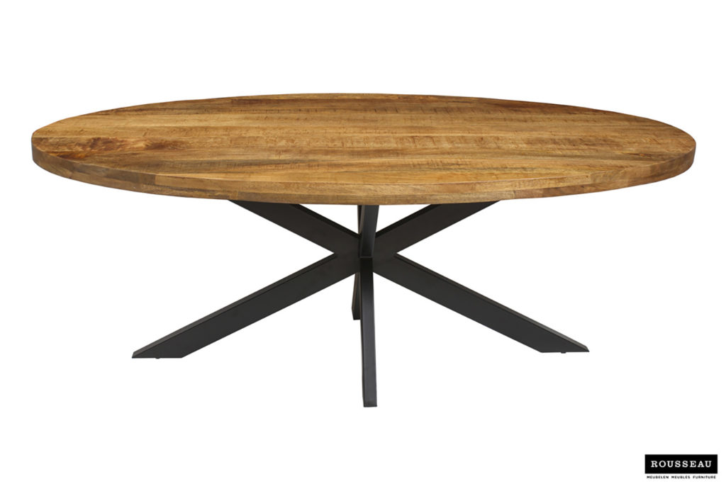 Tafel 'Alexa' 200 cm Ovaal Mango hout (2c) - Afbeelding 3