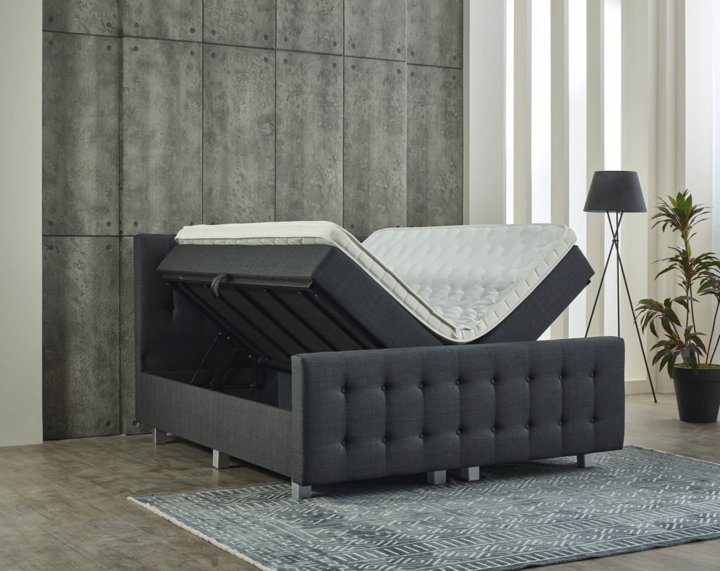 Opbergboxspring Shurgard Antraciet 180x200 - Met voetbord - Afbeelding 3