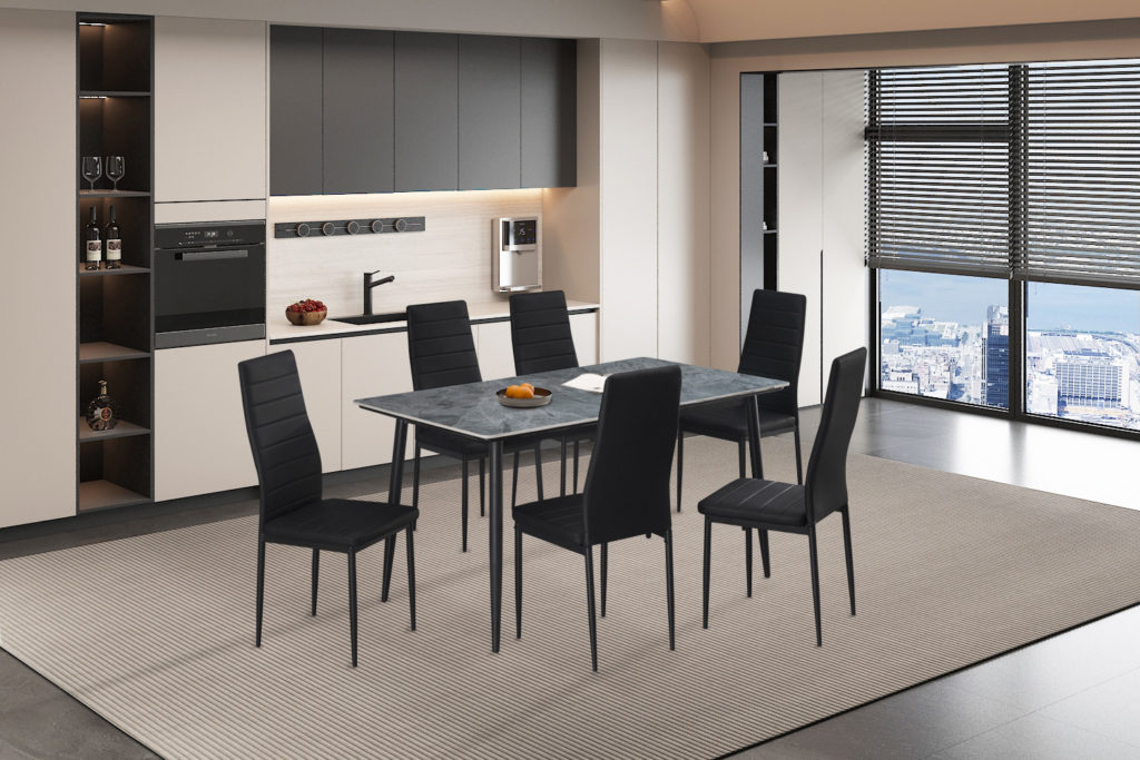 Tafel 'Kenzo' 140 cm Rechthoekig Steen Grijs (2c) - Afbeelding 4