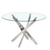 Tafel 'Lasi' 120 cm Rond Glas, Poten Chroom (2c) - Afbeelding 4